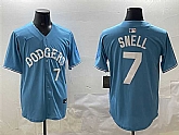 Men's Los Angeles Dodgers #7 Blake Snell Light Blue Limited Stitched Jersey,baseball caps,new era cap wholesale,wholesale hats
